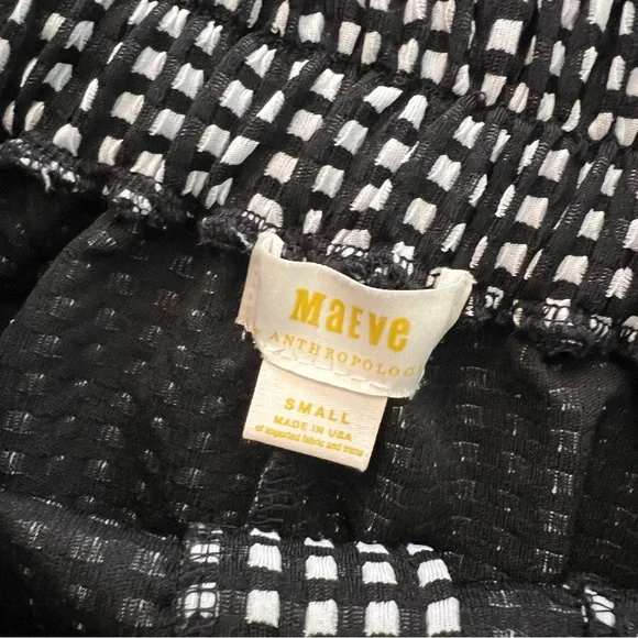 MAEVE black and white checkered high rise wide leg cropped pants - Picture 6 of 8